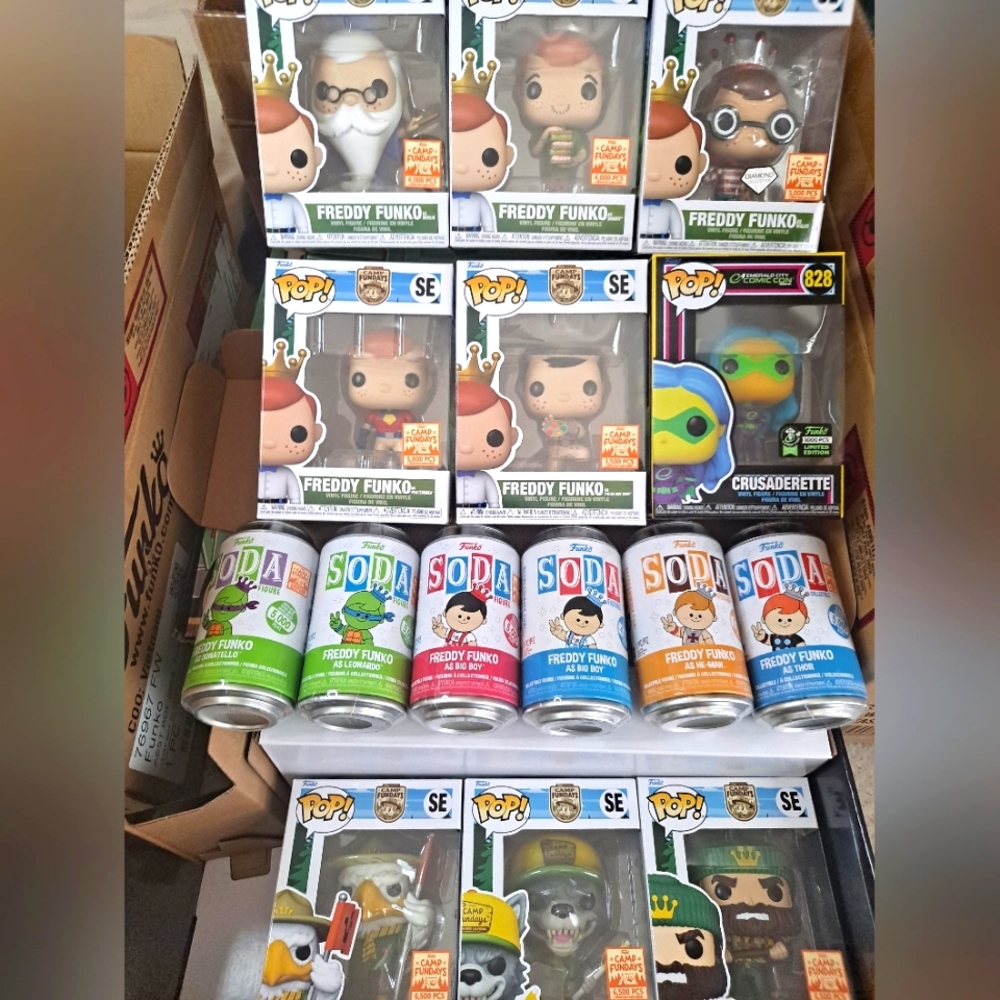 Funko Pop! Lot Of 26 Exclusive 18 Funko POPS with 8 Sealed Sodas